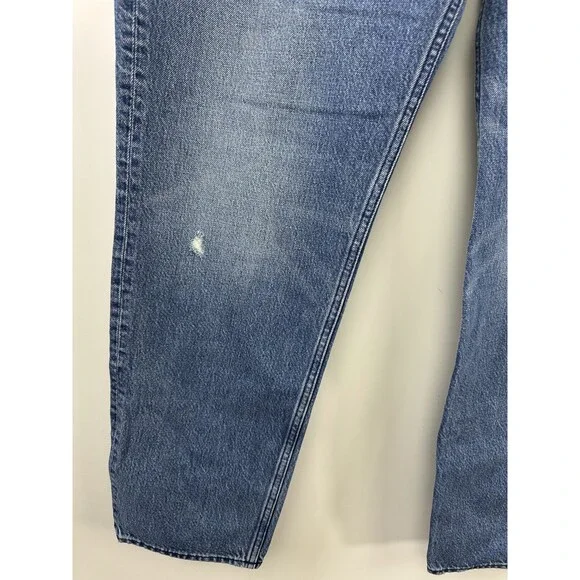 Rag & Bone Rosa Mid-Rise Boyfriend Jeans in Malibu Blue Denim Button Fly Size 34 - Picture 4 of 16